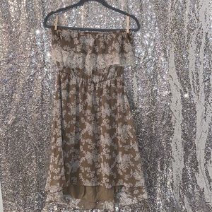 Boho Chic Lacy Patterned Slight High Low Dress